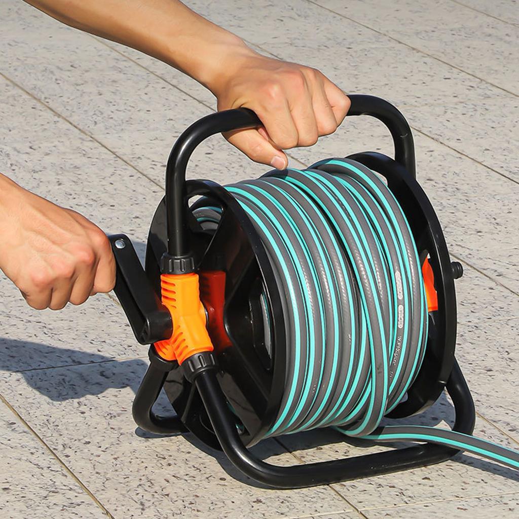 DIY Hose Reel Multi-Purpose Water Pipe Storage Rack Wear Resist Portable Hose Storage Reel for Home Garage Hose Storage