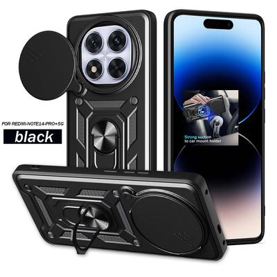 Armored Protective Shell With Magnetic Ring For Redmi Note 14 13 Pro Plus 4G 5G Phone Case With Camera Protection