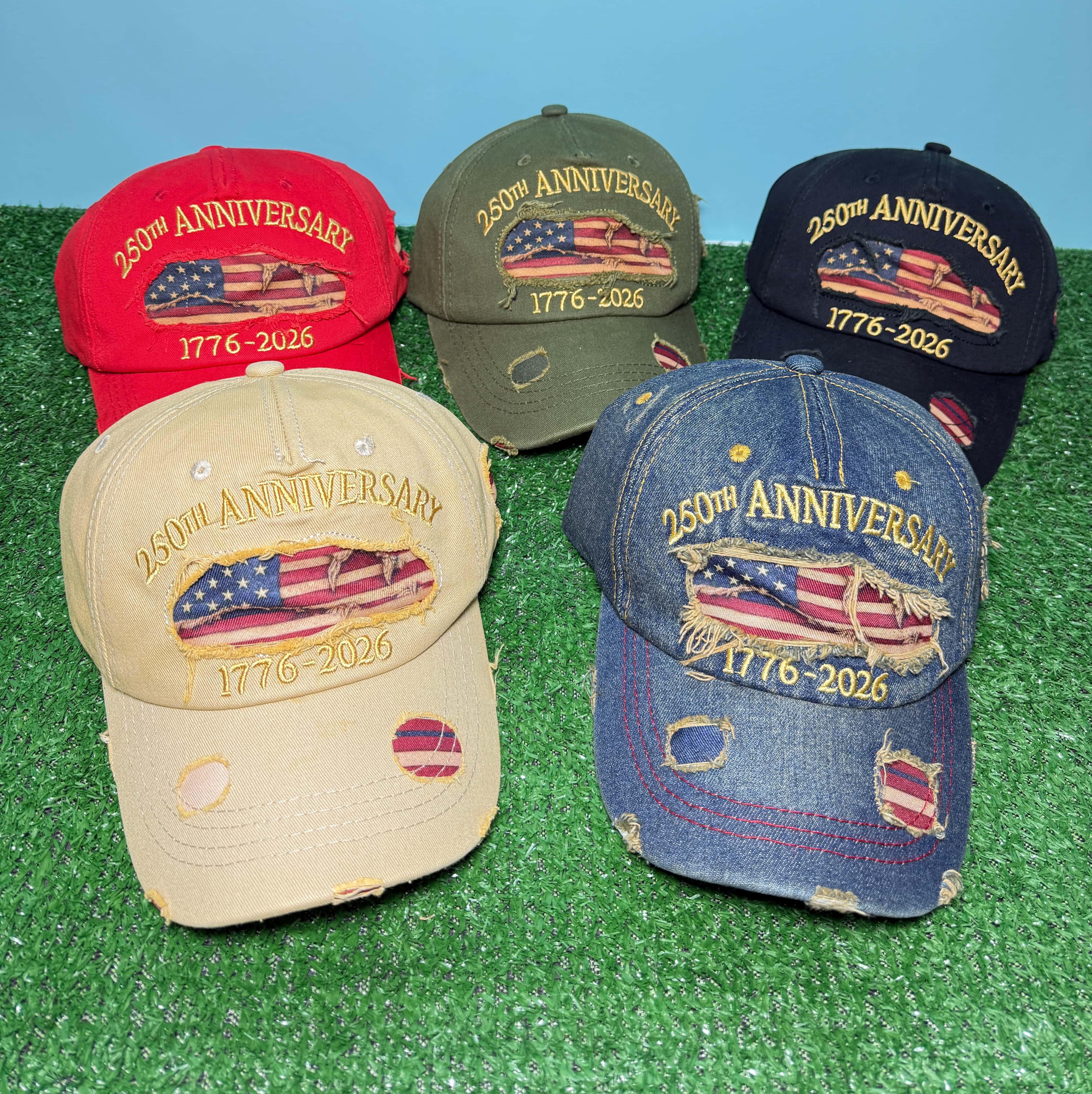 Yto Household Items Women's Commemorative Baseball Cap, For Men And Vintage Washed Cotton Snapback With Sun Protection Adjustable Strap Usa 250Th Anniversary Cm