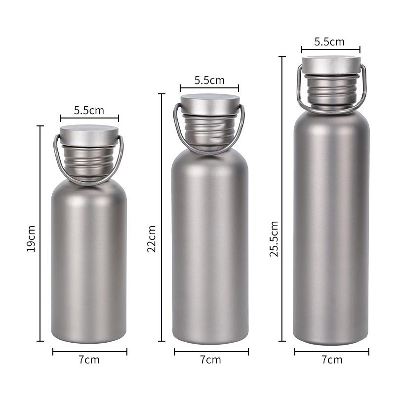 500Ml 600Ml 750Ml Titanium Water Bottle Reusable Outdoor Camping Supplies Tourism Sports Cycling Hiking Camping Water Bottle