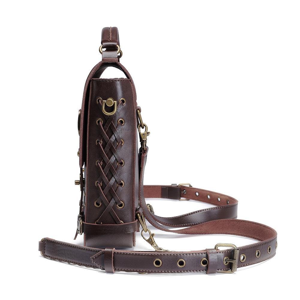 Punk Style Women's Shoulder Bag Vintage PU Leather Gothic Backpacks Multifunctial Women Crossbody Bags Steampunk Handbags