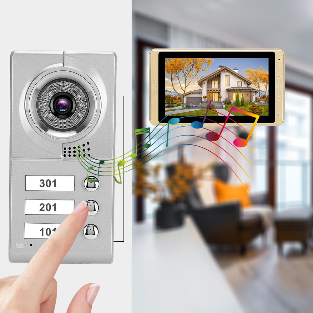 7in 720P WIFI Touch Screen Intercom 3 Monitors Doorbell