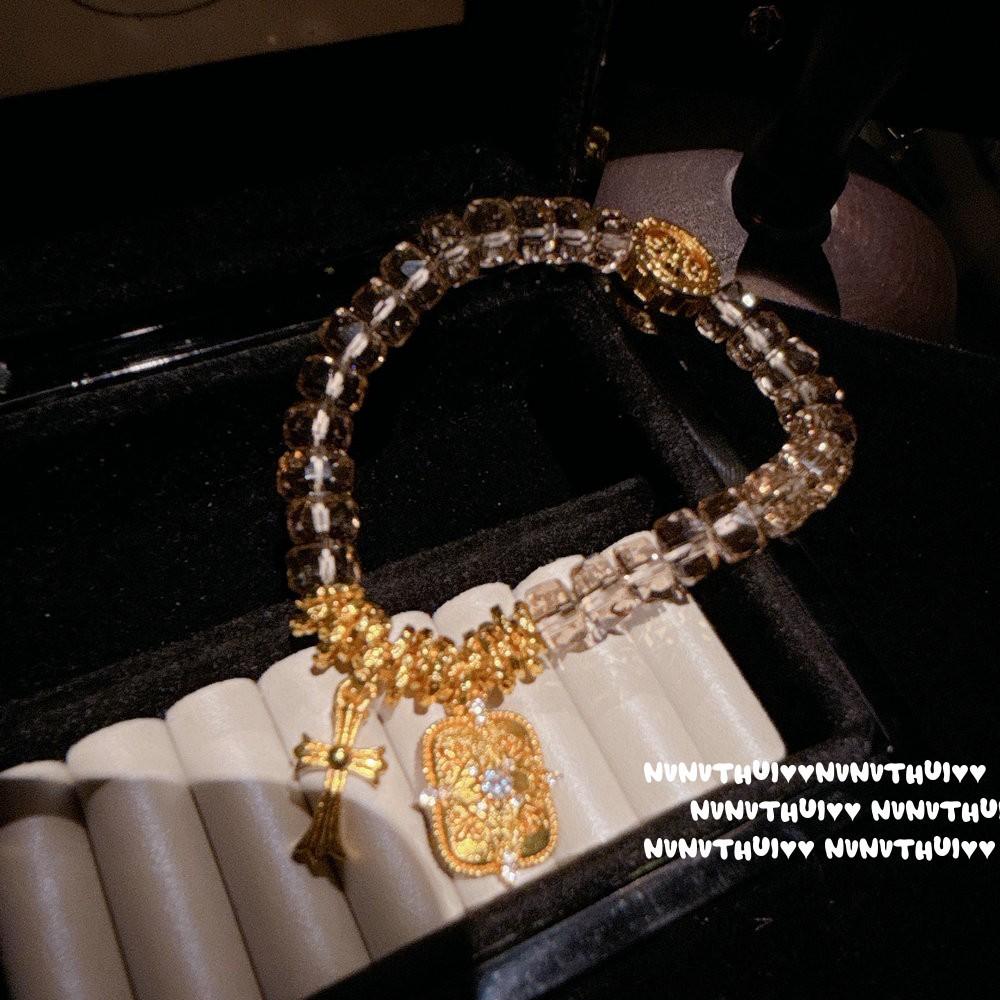 Ancient Flower Silk Screw, Four Beauty Diamond Tube, Lucky Bead Bracelet, New Chinese Style, Point Diamond, Xingmang Passepartout Necklace, Set.