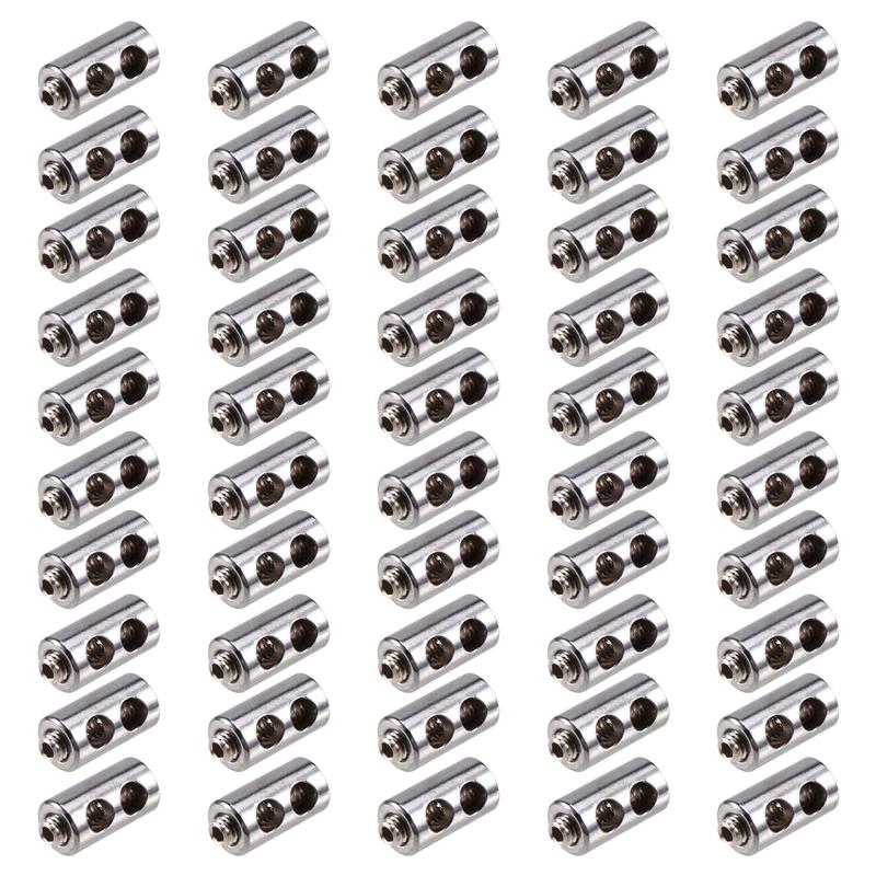 

ABMH-50PCS For 2-3Mm Wire Rope Clip Clamp Cable Fastener Adjustable Screw Copper Metal Fixture Sling Fixing Accessories срібний