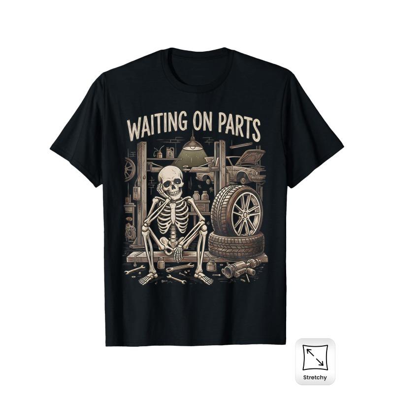 

Жду запчасти Забавный скелет Автомеханик Техник Футболка для мужчин Пары | Модные Топы, Короткий Рукав, Уличный Стиль, Повседневная Летняя Футболка S чёрный