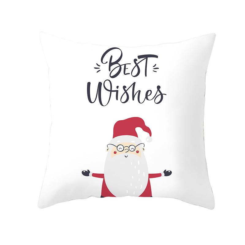 Cartoon Christmas Peach Skin Pillow Cover New Sofa Cushion Cover Square Cushion Pillow Cover