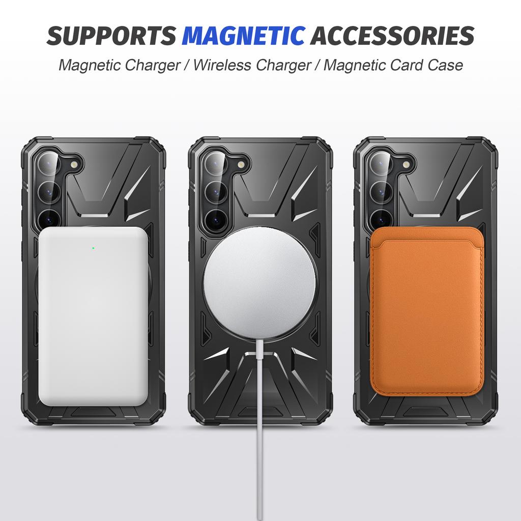 For Samsung Galaxy S23 Case TPU+PC Kickstand Magnetic Phone Cover