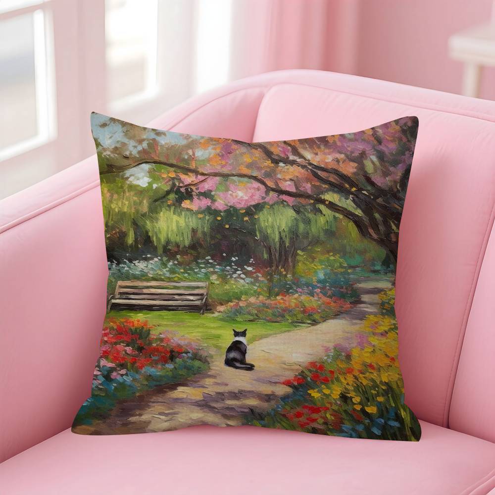 Painting Of A Cat Cushion Cover Pillowcase Upholstery Sofa Throw Pillow Home Decor Pillowcas