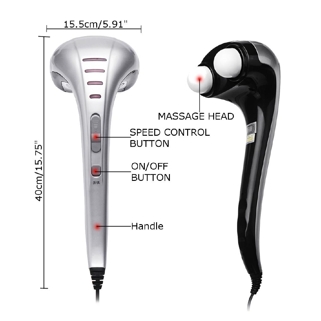 28W 3 Massage Head Speed Control Neck Waist Shoulder Variable Massager Handheld Double Head Electric Body Massager Machine