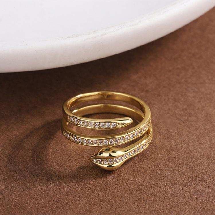 Trendige Schlangen-Wickel-Motiv-Ringe Schicke Legierungs-Schlangenringe Schmuck Einzigartige Ringe Für Frauen, Die Einen Einzigartigen Stil Suchen