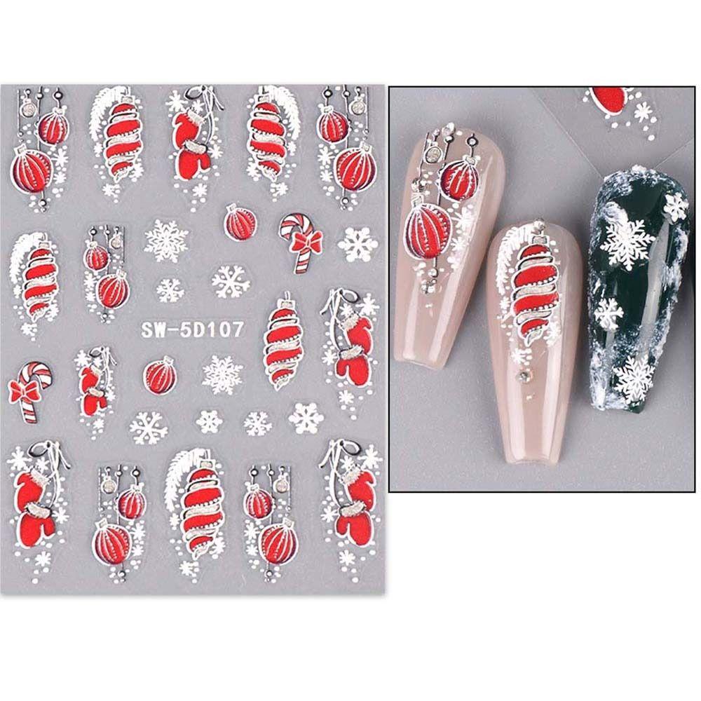 Manicure Ornaments Christmas Nail Decals DIY Nail Charms Christmas Nail Stickers   Nail Salon
