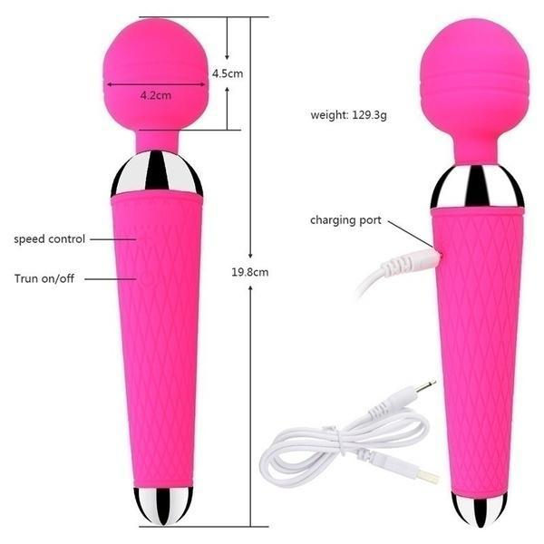 Multi-Speed Powerful Magic Wand Vibrator USB Charge AV Stick Female G Spot Massager Clitoris Stimulator Adult Sex Toys for Woman