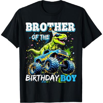 Bruder des Geburtstagskindes Monster Truck Dinosaurier Party T-Shirt