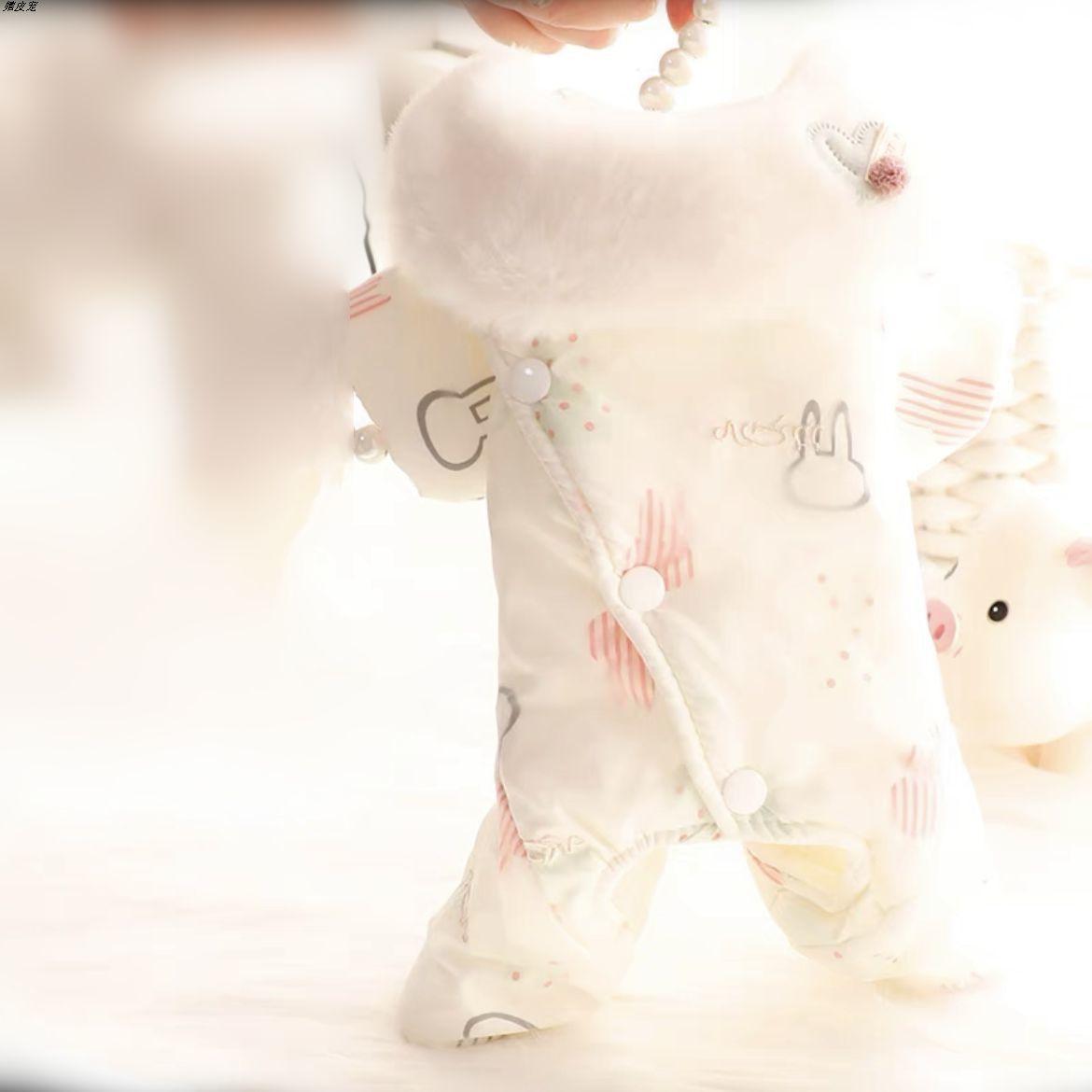 

Dog clothes winter all-inclusive belly protection neuter clothes cotton-padded princess four-legged bag small dog teddy pet XL chest 50 back 40 about 10-6.5 kg