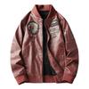 New top autumn and winter fleece leather jacket heavy industry embroidery Indian head stand-up collar retro American machine leather jacket