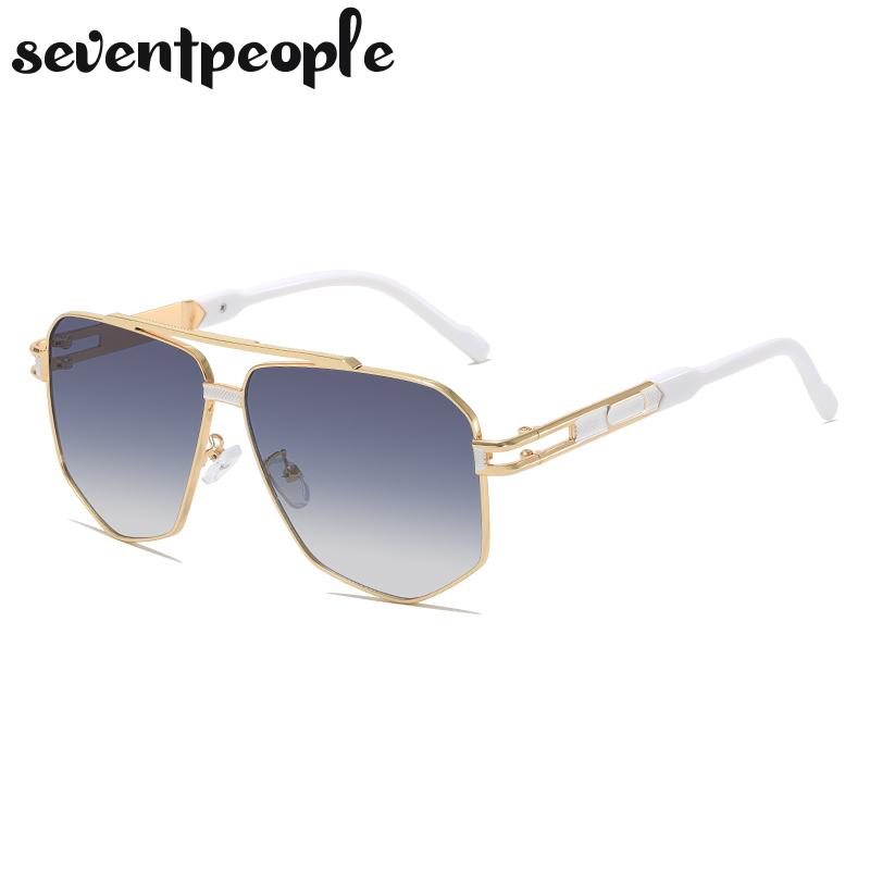 Oversized Hexagon Punk Sunglasses Men  Luxury Brand Vintage Steampunk Double Beam Sun Glasses Trendy Outdoor Shades For Male