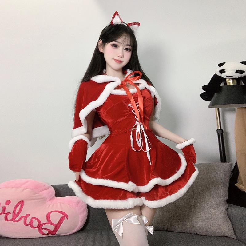 Christmas Dress Sexy Bunny Christmas Costume Red Themed Suit Female Hottie