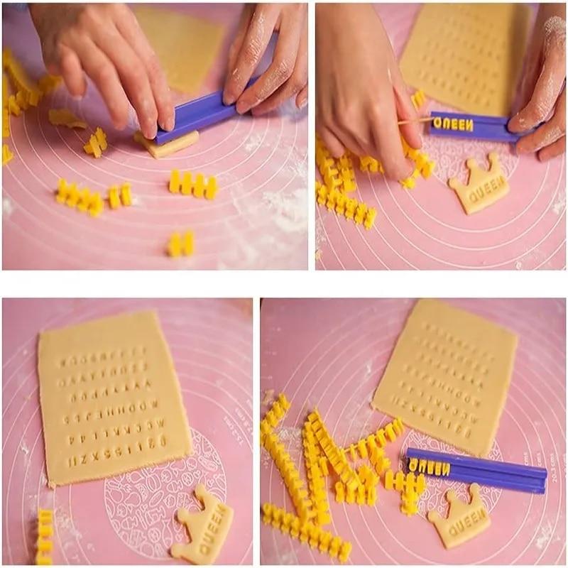 Biscuits Baking Printing Alphabet Mold Cookies Cutter Word Press Stamp Baking Mold Cake Curling Embossing Mold Cookie DIY Tools