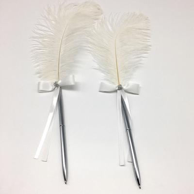 Wedding Signing Pen Feather Pen with Double Holders Wedding Signature Pen