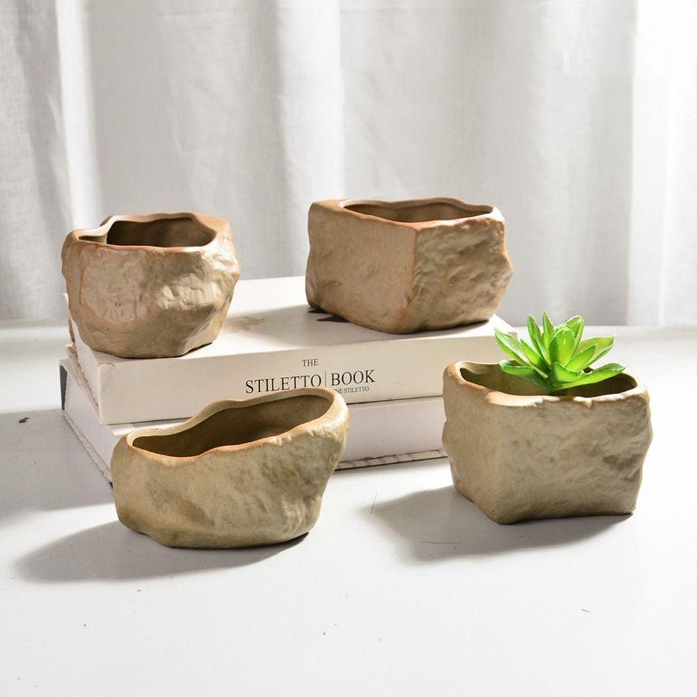 Wear Resistant Succulent Plant Pots Ceramic Plants Growing Container  Home Decoration