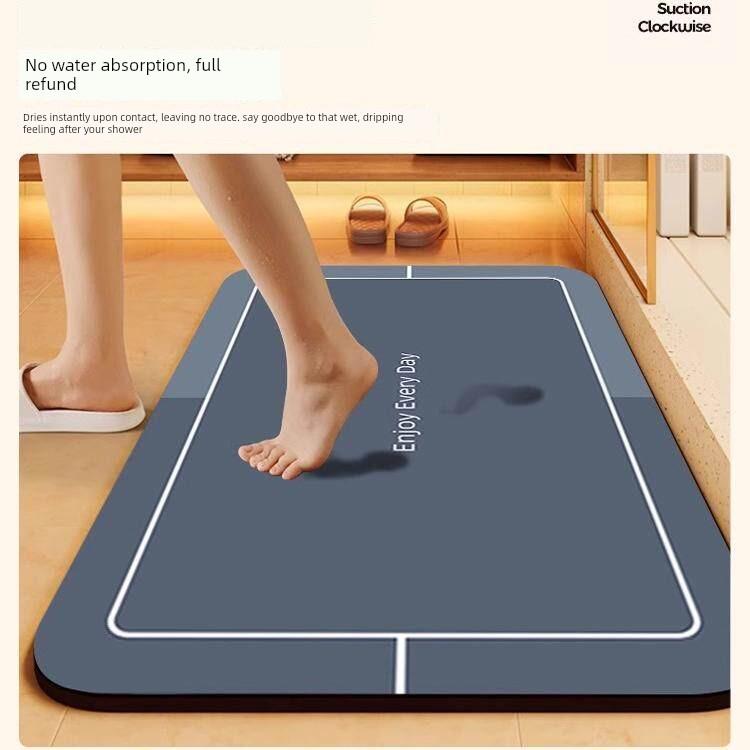 Japanese-Style Diatomaceous Earth Quick-Dry Soft Floor Mat Bathroom Absorbent Non-Slip Foot Mat Washroom Small Carpet Toilet
