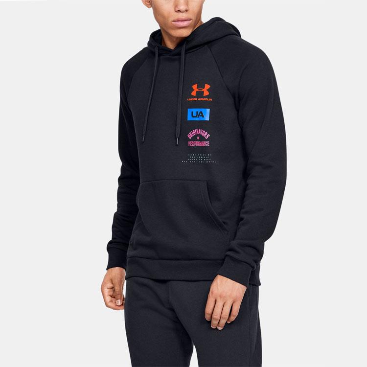 Under Armour Sweatshirts Men's Black Hooded Moderate Regular 1355639-001