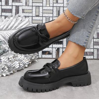 Large Size Women's Spring and Autumn New Women's Shoes Round Head Foot Thick Sole Casual Single Shoes Women