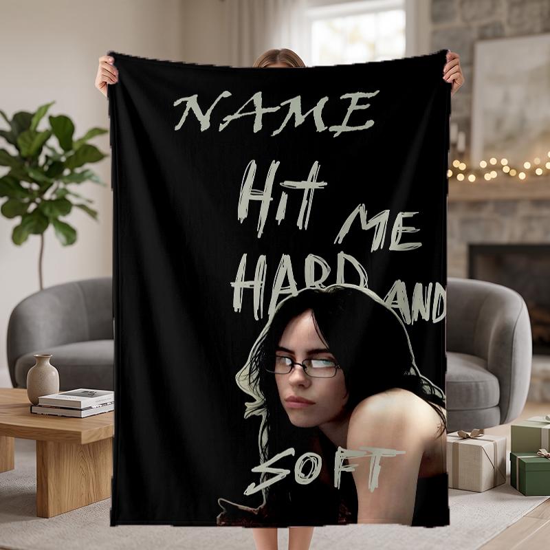 Billie eilish Custom Flannel Blankets Soft Warm Cozy Throws for Home Decor Holiday Gifts