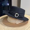 Retro British Style Elegant Woolen Hat High Sense Temperament Hepburn Style Celebrity Flat Top Bucket Hat Basin Hat Female Tide