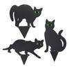 Katzenfigur Bodeneinsatz Dekorationsset 3 Stück 2D Lebensechtes Kätzchen mit reflektierenden Augen Outdoor-Gartendekoration Realistische Katzenfiguren für Hofschmuck