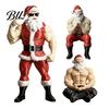Funny Office Christmas Gifts Muscular Santa Claus Figurine, Hilarious Resin Strong Statue, Novelty Durable Sculpture Collectible Desktop Ornament for