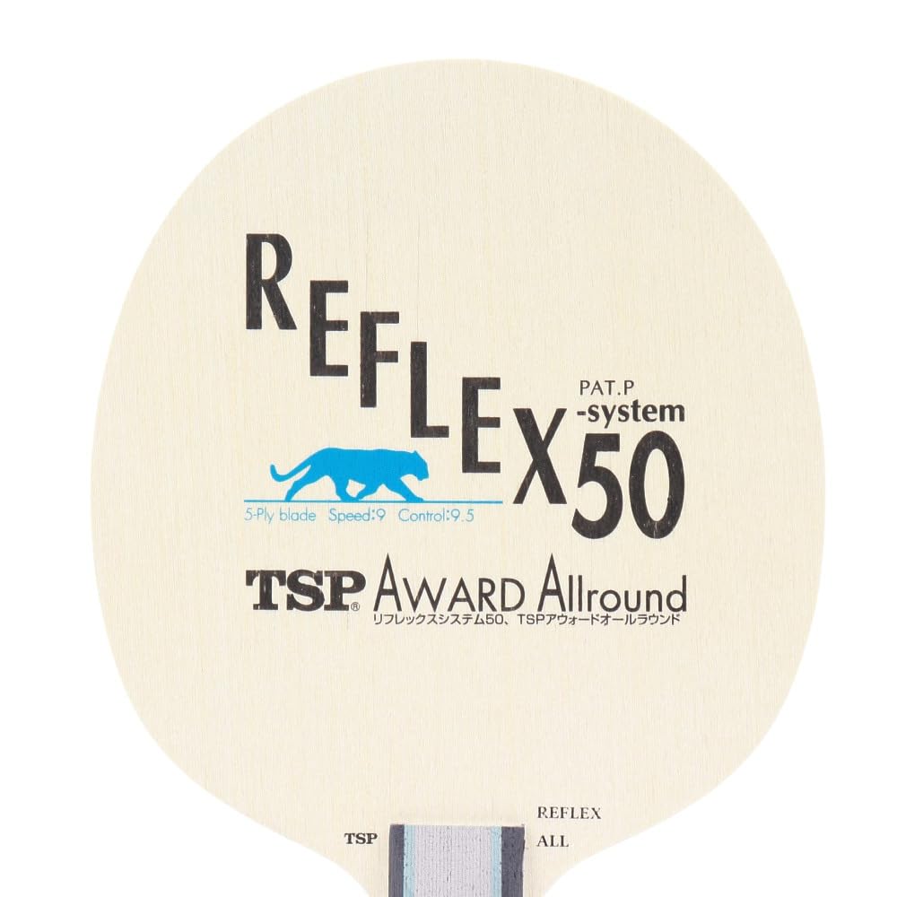 TSP Award Table Tennis Straight 022435 All-Round Racket, Shakehand, Offensive, 5-Ply Wood,