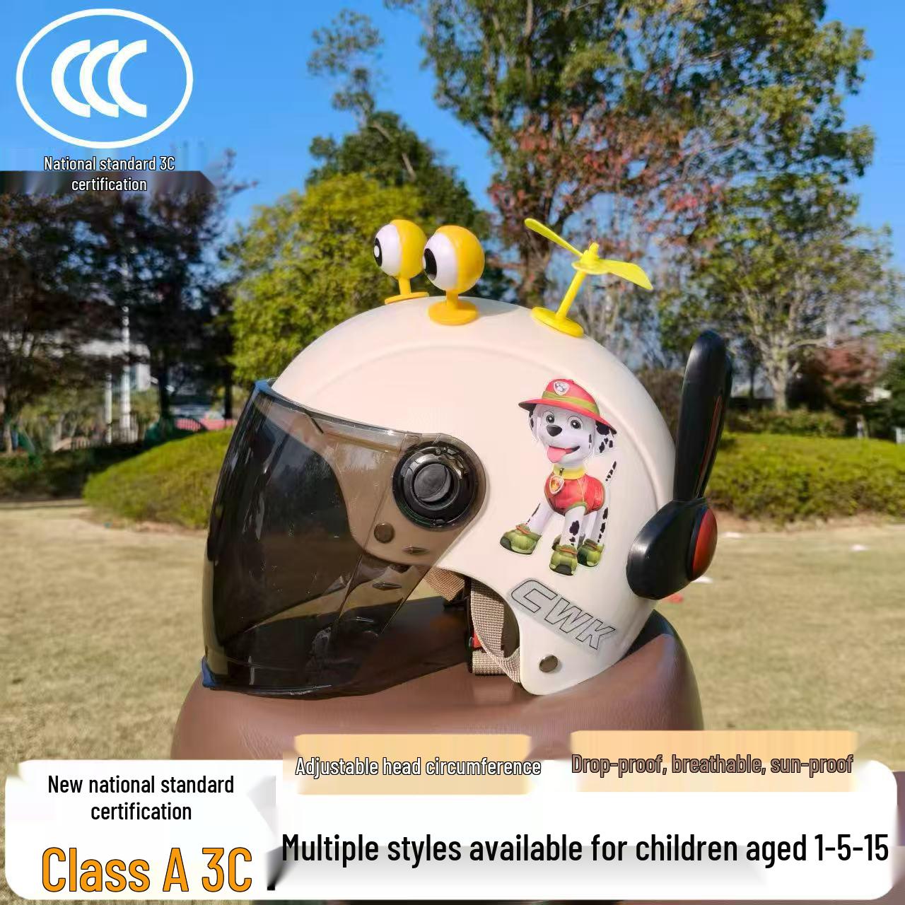 Children s Electric Bicycle Helmet, 1-15 Years, 3C Certified, Cartoon Design Small 1-5 Years All-Season Helmet