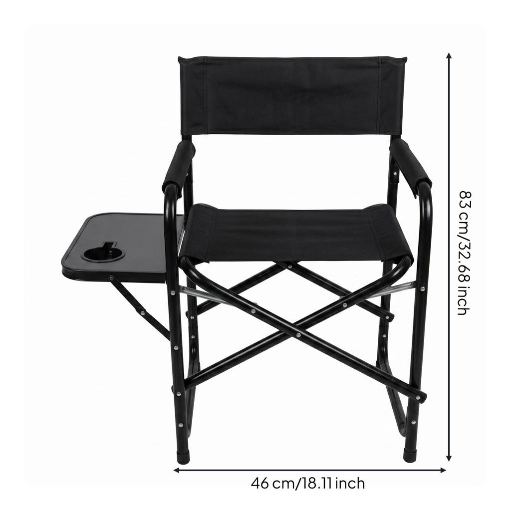 Folding Camping Chair with Side Table Leisure Furniture Sturdy