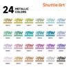 Shuttle Art Acrylic Metallic Color Pens with Brush Paint and Perfect for and Includes Storage Perfect for DIY and Art A Great Markers, 24-Color Set,