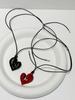 Personality Retro Design Irregularity Heart Pendant Necklace for Women Cute Cool Adjustable Leather Rope Korea Jewelry Y2K Gift