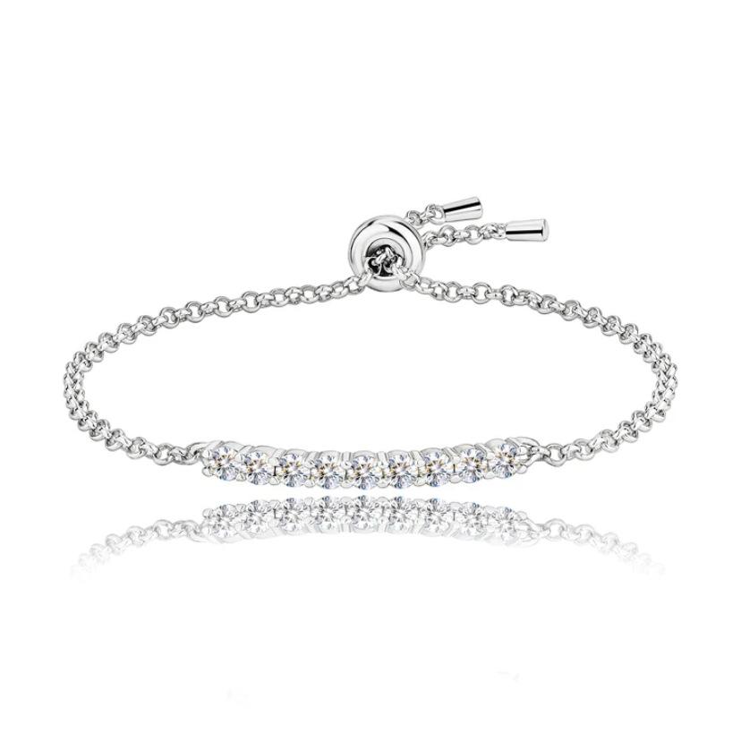 S925 Bracelet Is Fashionable and Versatile, New Model Full of Diamonds, European and American Cross-border Boutique Moissanite Bracelet for Women