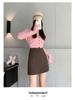 Petite High Waist Zipper Slit A-line Mini Skirt – Spring & Autumn Slimming Hip-Hugging Style.