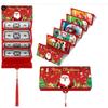 2026 Christmas Santa Claus Xmas Tree Folding Banknote Card Envelope With 10 Card Slot Merry Christmas Decorations For Home