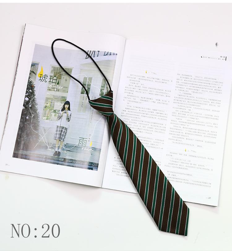 6CM Floral Lazy-tie Rubber Band Neckties For Women College Girls Shirt Uniform Neckwear Korean Style Narrow Knot Free Small Ties