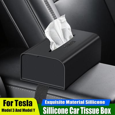 Hidden Paper Extraction Applicable To Tesla Model Y Model 3 Car Tissue Box Silica Gel Paper Drawer Car Interior Products Car