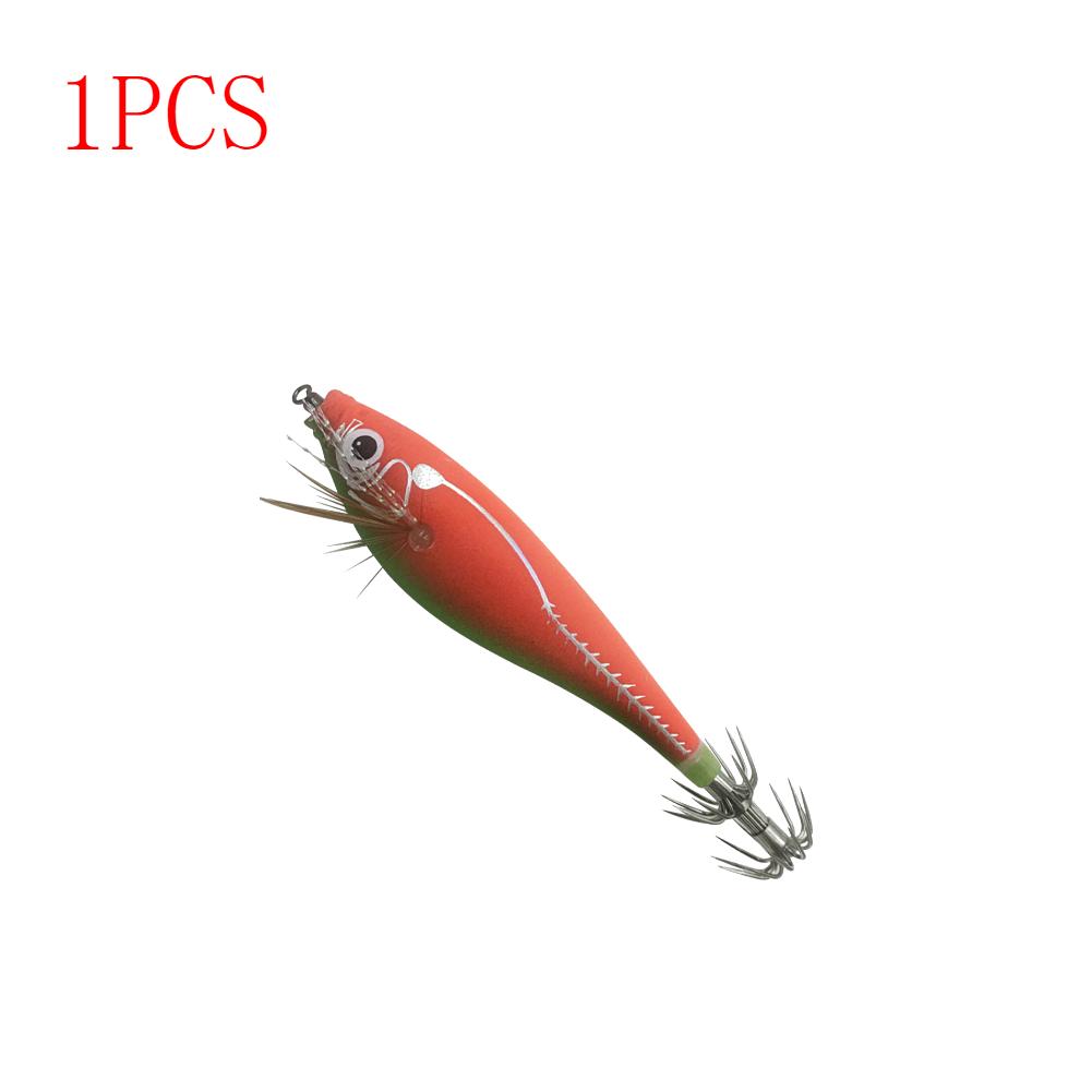 

3-1 шт. наживка для рыбалки с креветками, кальмаром, рыболовный крючок, деревянная наживка для рыбалки на осьминога, искусственная наживка для каракатицы, жесткая наживка, качающиеся рыболовные снасти 110x50x30mm