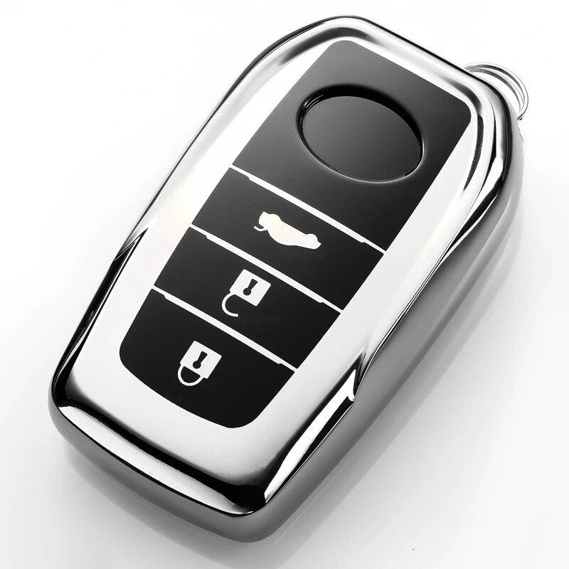 

Красочный чехол для дистанционного ключа из ТПУ для Toyota Corolla RAV4 Auris Crown Camry Prius CHR Prado Crown Land Cruiser 200 Aygo серебряный