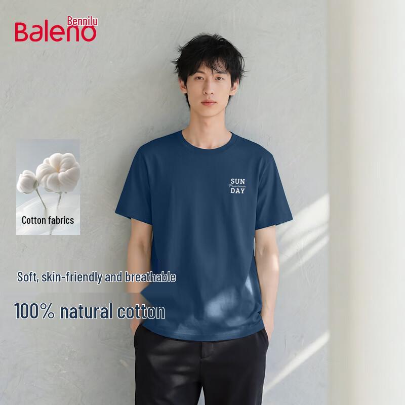 

Baleno Men s Heavyweight Pure Cotton Short Sleeve T-Shirt L