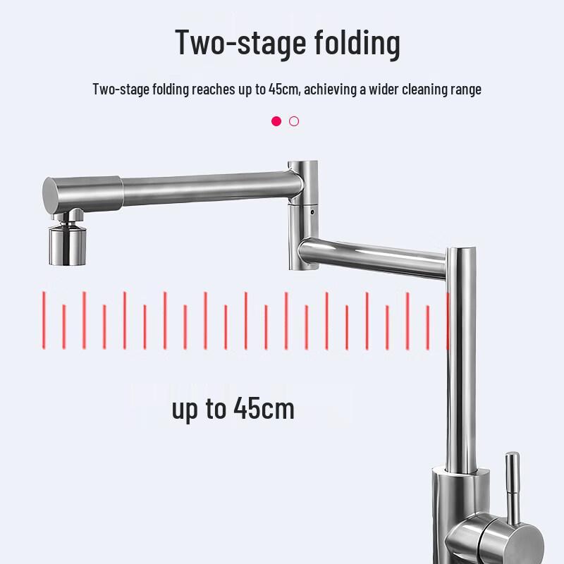 TLXT Stainless Steel Extendable & Foldable Kitchen Faucet