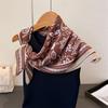 Retro Style Cashew Herringbone Pattern Cotton Linen Small Square Scarf Silk Imitation Velvet Headscarf Shawl Sunscreen