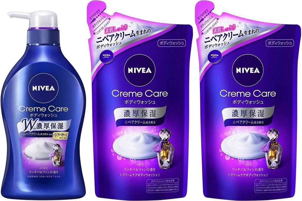 Nivea Cream Care Body Wash Rich Parfum Pump 480ml Refill 360ml X 2 3 Assorted [Bulk Purchase] +