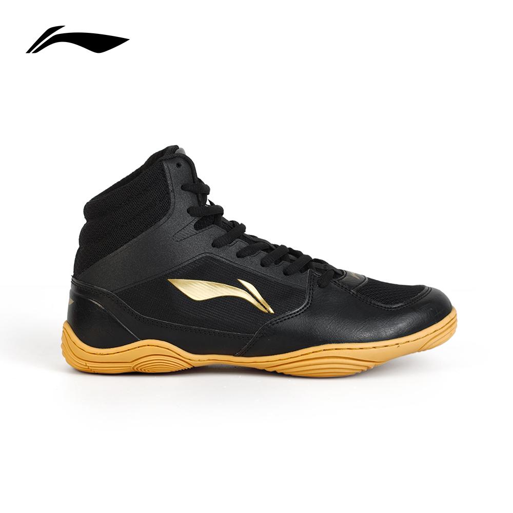 Li-Ning Training Shoes Unisex High-top Black Gold/Li-Ning Red