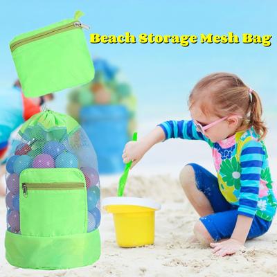Velká síťovaná plážová taška tote Odolná Písek pryč Stahovací plážový batoh Pytle na uložení hraček na plavání a do bazénu Míče Balení