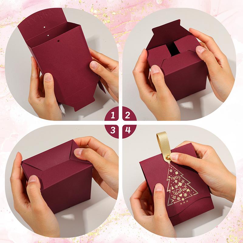 10Pcs/Pack Reindeer Creative Xmas Gift Elegant Candy Box Unique Merry Christmas Packaging Paper